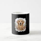 Blumiger Golden Retriever Sublimation Kaffeetasse (Mittel)