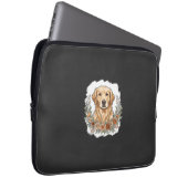Blumiger Golden Retriever Sublimation Laptopschutzhülle (Vorne Rechts)