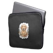 Blumiger Golden Retriever Sublimation Laptopschutzhülle (Vorderseite Links)