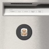 Blumiger Golden Retriever Sublimation Magnet (In Situ (Geschirrspüler))
