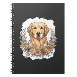 Blumiger Golden Retriever Sublimation Notizblock