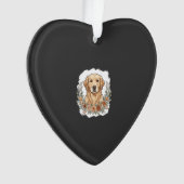 Blumiger Golden Retriever Sublimation Ornament (Vorderseite)
