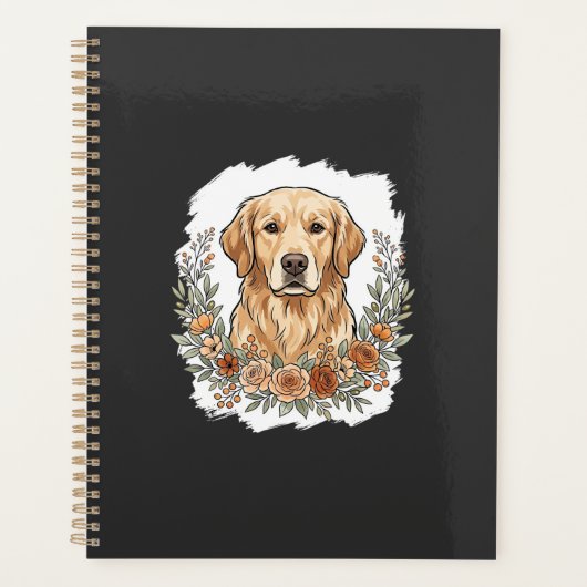 Blumiger Golden Retriever Sublimation Planer (Vorderseite)