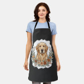 Blumiger Golden Retriever Sublimation Schürze (Getragen)