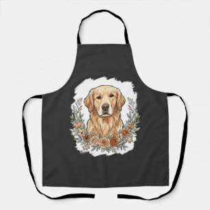 Blumiger Golden Retriever Sublimation Schürze