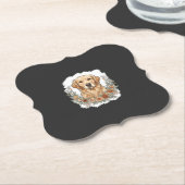 Blumiger Golden Retriever Sublimation Untersetzer (angewinkelt)