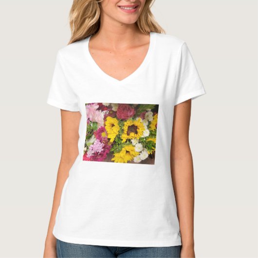 Blumiger Gruß T-Shirt (Vorderseite)