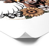 Blumiger Herbst Highland-Kuh-Geist Poster (Ecke)