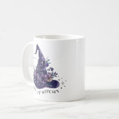 Blumiger Hexenhut, sich hextisch fühlen Kaffeetasse (Vorderseite Links)