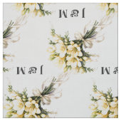 Blumiger Hochzeitsstoff mit Monogramm Braut Bräuti Stoff (Muster)