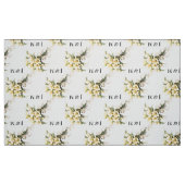 Blumiger Hochzeitsstoff mit Monogramm Braut Bräuti Stoff (Fat Quarter (45,7 x 55,9 cm))