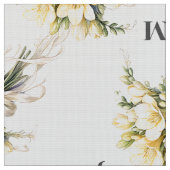 Blumiger Hochzeitsstoff mit Monogramm Braut Bräuti Stoff (Nahaufnahme)