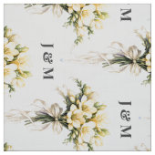 Blumiger Hochzeitsstoff mit Monogramm Braut Bräuti Stoff (Muster)