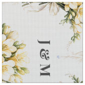 Blumiger Hochzeitsstoff mit Monogramm Braut Bräuti Stoff (Nahaufnahme)
