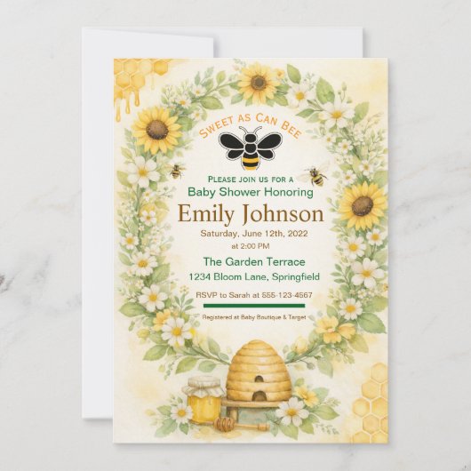 Blumiger Honiggarten Einladung (Vorderseite)
