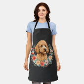 Blumiger Hund rund Sublimation Schürze (Getragen)