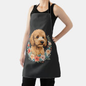 Blumiger Hund rund Sublimation Schürze (InSitu)