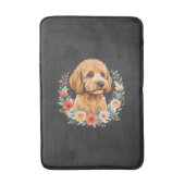 Blumiger Hund Runde Sublimation Badematte (Vorderseite Vertikal)