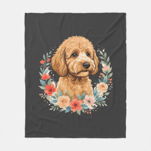 Blumiger Hund Runde Sublimation Fleecedecke