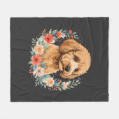 Blumiger Hund Runde Sublimation Fleecedecke (Vorderseite (Horizontal))