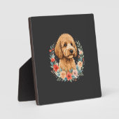 Blumiger Hund Runde Sublimation Fotoplatte (Vorderseite)