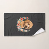 Blumiger Hund Runde Sublimation Handtuch (Handtuch)