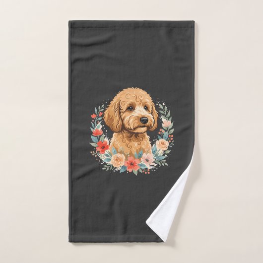 Blumiger Hund Runde Sublimation Handtuch (Handtuch)