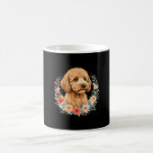 Blumiger Hund Runde Sublimation Kaffeetasse (Mittel)