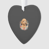 Blumiger Hund Runde Sublimation Ornament (Vorderseite)