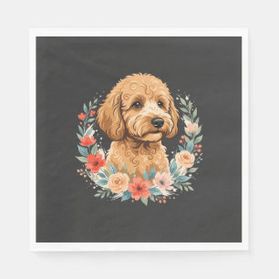 Blumiger Hund Runde Sublimation Serviette