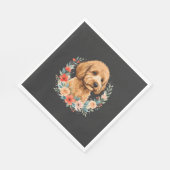 Blumiger Hund Runde Sublimation Serviette (Ecke)