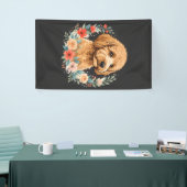 Blumiger Hund Rundes Sublimation Banner (Messeveranstaltung)
