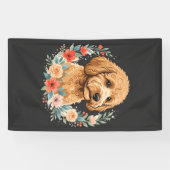 Blumiger Hund Rundes Sublimation Banner (Horizontal)