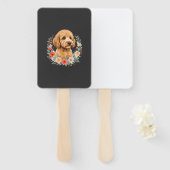 Blumiger Hund Rundes Sublimation Fächer (Vorne und Hinten)