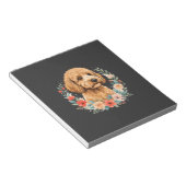 Blumiger Hund Rundes Sublimation Notizblock (angewinkelt)