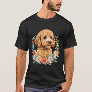 Blumiger Hund Rundes Sublimation T-Shirt