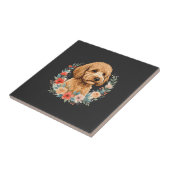 Blumiger Hund Rundes Sublimationsdesign Fliese (Seite)