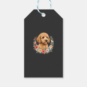 Blumiger Hund Rundes Sublimationsdesign Geschenkanhänger