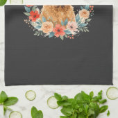 Blumiger Hund Rundes Sublimationsdesign Geschirrtuch (Gefaltet)