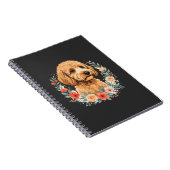 Blumiger Hund Rundes Sublimationsdesign Notizblock (Rechte Seite)