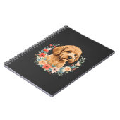 Blumiger Hund Rundes Sublimationsdesign Notizblock (Linke Seite)