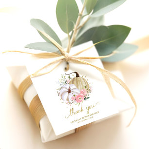Blumiger Kürbis Herbst Brautparty Geschenk Geschenkanhänger