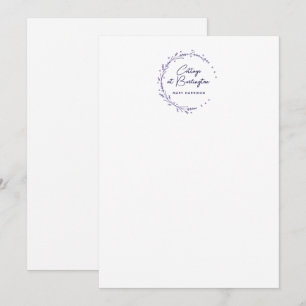 Blumiger Lavendel-Herzen-Kranz Mitteilungskarte