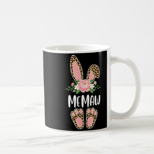 Blumiger Leopard Memaw Hase frohe Ostern Frühling Kaffeetasse (Rechts)