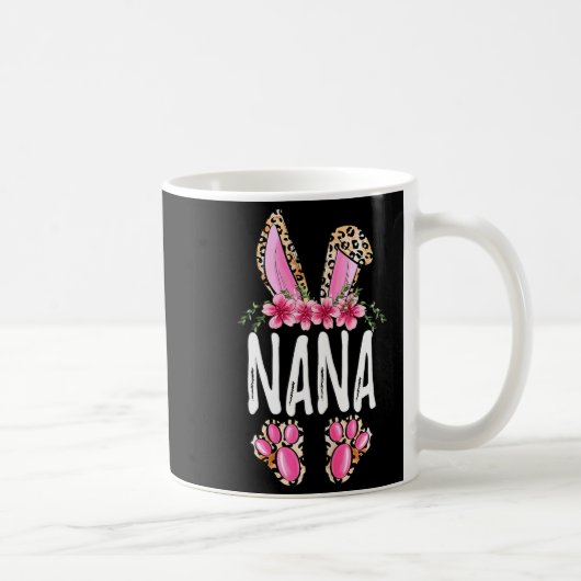 Blumiger Leopard Nana Bunny süßer glücklicher Oste Kaffeetasse (Rechts)