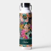 Blumiger Name Trinkflasche (Vorne)
