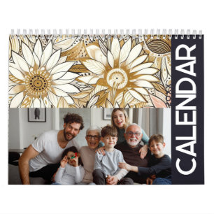 Blumiger rustikaler vintage eleganter Boho-Kalende Kalender