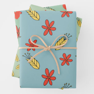 Blumiger Sommer.Romanze der Sommerhitze Geschenkpapier Set