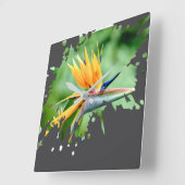 Blumiger Spritzer Quadratische Wanduhr (Winkel)