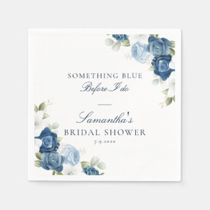 Blumiger Staubblauer Junggesellinnenabschied-Einla Serviette